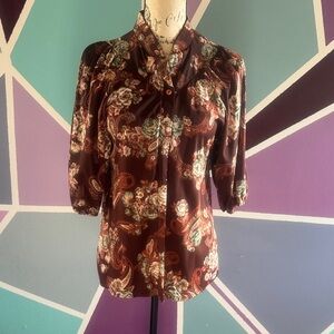 Floral Button-Up Blouse